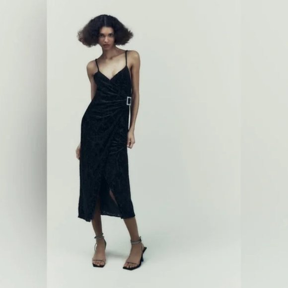 Zara Dresses & Skirts - Zara Buckled Jacquard Dress L